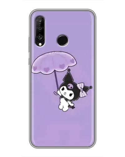 Чехол для Huawei P30 Lite / Nova 4e с картинкой «Kuromi с зонтиком»