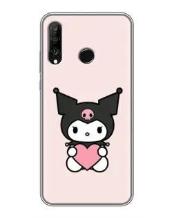 Чехол для Huawei P30 Lite / Nova 4e с картинкой «Kuromi и сердце» Чехол для Huawei P30 Lite / Nova 4e с картинкой «Kuromi и сердце»
