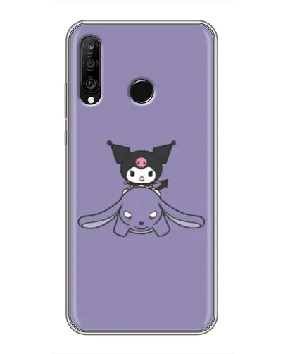 Чехол для Huawei P30 Lite / Nova 4e с картинкой «Kuromi на лиловом фоне»