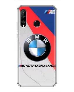 Чехол для Huawei P30 Lite / Nova 4e с картинкой «BMW Performance стиль»