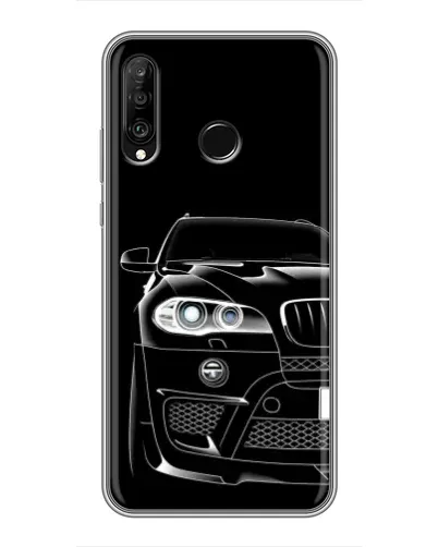 Чехол для Huawei P30 Lite / Nova 4e с картинкой «Темный силуэт BMW»