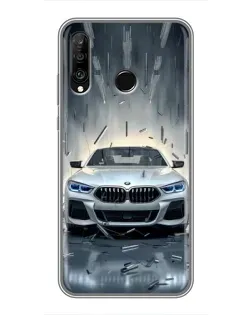 Чехол для Huawei P30 Lite / Nova 4e с картинкой «BMW в свете фар»