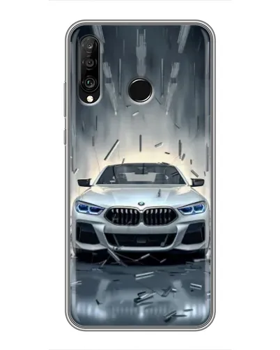 Чехол для Huawei P30 Lite / Nova 4e с картинкой «BMW в свете фар»