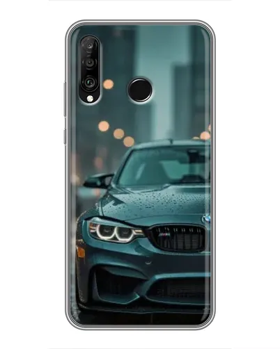 Чехол для Huawei P30 Lite / Nova 4e с картинкой «BMW в огнях города»
