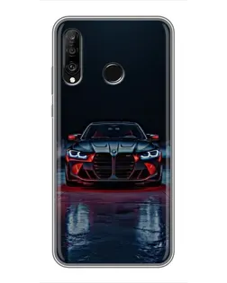 Чехол для Huawei P30 Lite / Nova 4e с картинкой «BMW на мокрой дороге»