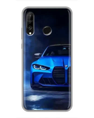 Чехол для Huawei P30 Lite / Nova 4e с картинкой «Голубая BMW M4»