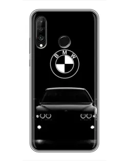 Чехол для Huawei P30 Lite / Nova 4e с картинкой «BMW — взгляд из темноты»