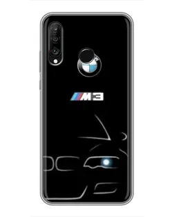 Чехол для Huawei P30 Lite / Nova 4e с картинкой «Минималистичный принт BMW M3»