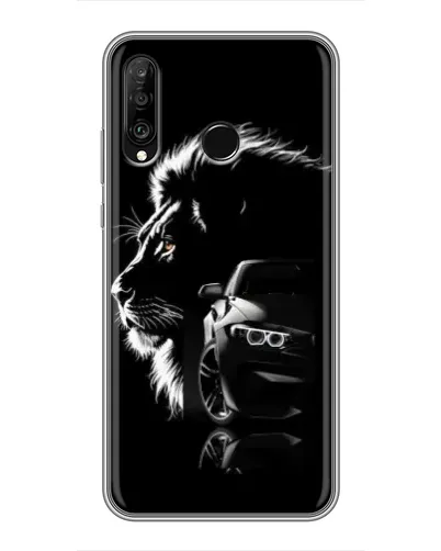 Чехол для Huawei P30 Lite / Nova 4e с картинкой «BMW и лев»