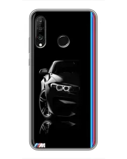 Чехол для Huawei P30 Lite / Nova 4e с картинкой «Силуэт BMW в темноте»