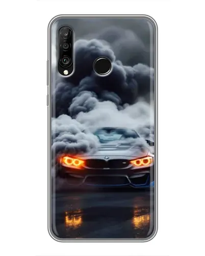 Чехол для Huawei P30 Lite / Nova 4e с картинкой «BMW в дыму»