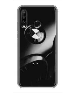 Чехол для Huawei P30 Lite / Nova 4e с картинкой «Эмблема BMW — макро»