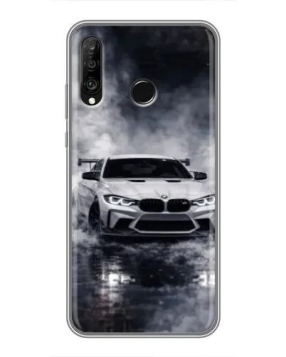 Чехол для Huawei P30 Lite / Nova 4e с картинкой «BMW сквозь туман»