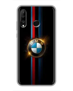 Чехол для Huawei P30 Lite / Nova 4e с картинкой «BMW M-Power неон»