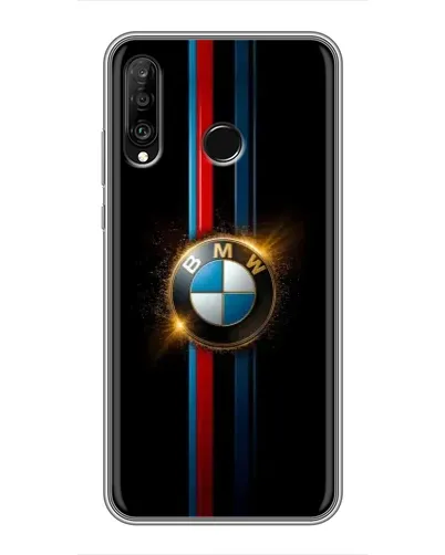 Чехол для Huawei P30 Lite / Nova 4e с картинкой «BMW M-Power неон»