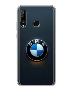 Чехол для Huawei P30 Lite / Nova 4e с картинкой «Логотип BMW — минимализм»