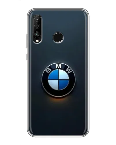 Чехол для Huawei P30 Lite / Nova 4e с картинкой «Логотип BMW — минимализм»