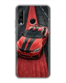 Чехол для Huawei P30 Lite / Nova 4e с картинкой «BMW на красной дорожке»