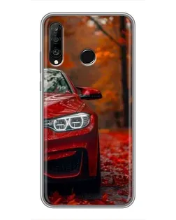 Чехол для Huawei P30 Lite / Nova 4e с картинкой «Осенняя BMW M4»