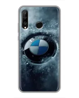 Чехол для Huawei P30 Lite / Nova 4e с картинкой «Логотип BMW — лед»