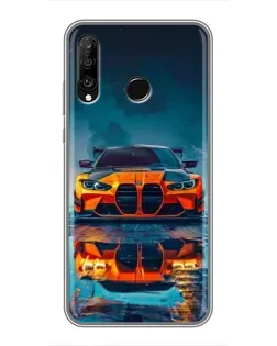 Чехол для Huawei P30 Lite / Nova 4e с картинкой «BMW — золотая эмблема»