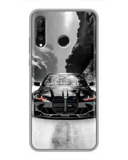 Чехол для Huawei P30 Lite / Nova 4e с картинкой «BMW — акварельный дрифт»
