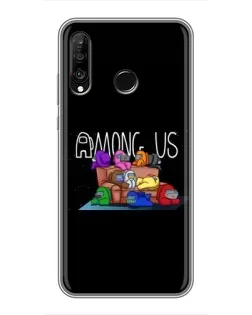 Чехол для Huawei P30 Lite / Nova 4e с картинкой «Логотип Among Us» Чехол для Huawei P30 Lite / Nova 4e с картинкой «Логотип Among Us»
