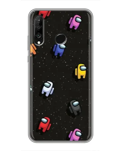 Чехол для Huawei P30 Lite / Nova 4e с картинкой «Космический паттерн Among Us»