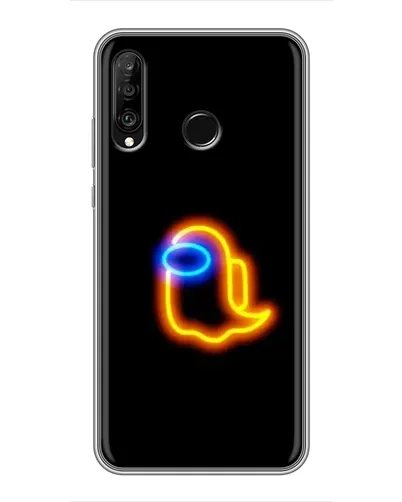 Чехол для Huawei P30 Lite / Nova 4e с картинкой «Among Us неоновое сияние»