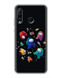 Чехол для Huawei P30 Lite / Nova 4e с картинкой «Among Us космос»