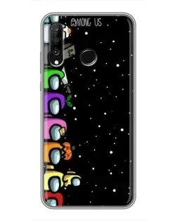 Чехол для Huawei P30 Lite / Nova 4e с картинкой «Команда Among Us»