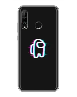 Чехол для Huawei P30 Lite / Nova 4e с картинкой «Among Us неон»
