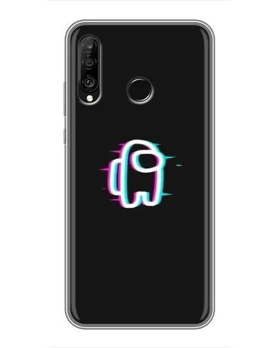Чехол для Huawei P30 Lite / Nova 4e с картинкой «Among Us неон»