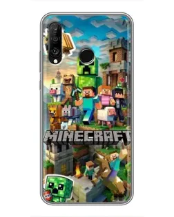 Чехол для Huawei P30 Lite / Nova 4e с картинкой «Замок Minecraft» Чехол для Huawei P30 Lite / Nova 4e с картинкой «Замок Minecraft»