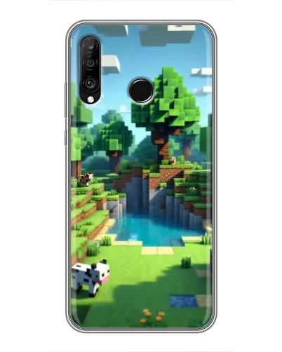 Чехол для Huawei P30 Lite / Nova 4e с картинкой «Minecraft летний день»