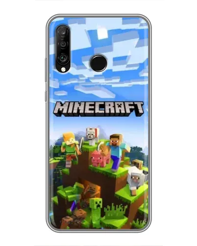 Чехол для Huawei P30 Lite / Nova 4e с картинкой «Minecraft классический мир»