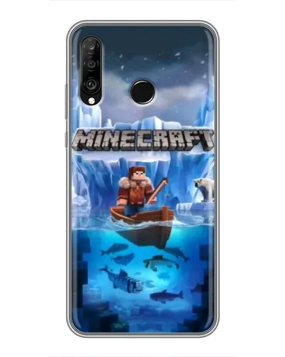 Чехол для Huawei P30 Lite / Nova 4e с картинкой «Minecraft ледяной мир»