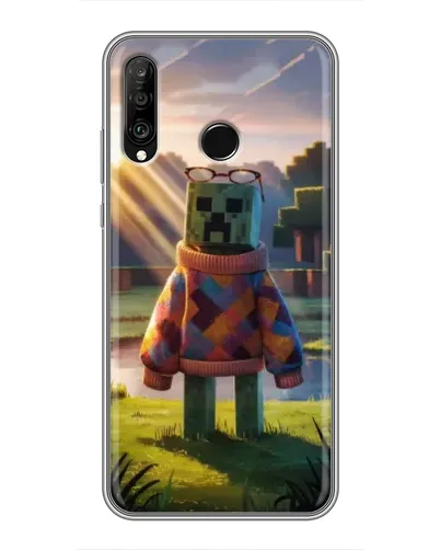 Чехол для Huawei P30 Lite / Nova 4e с картинкой «Крипер в свитере»