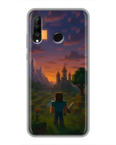 Чехол для Huawei P30 Lite / Nova 4e с картинкой «Стив у башни»