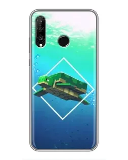 Чехол для Huawei P30 Lite / Nova 4e с картинкой «Черепаха Minecraft»