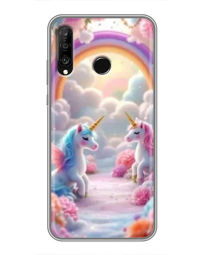 Чехол для Huawei P30 Lite / Nova 4e с картинкой «Радуга и единороги» Чехол для Huawei P30 Lite / Nova 4e с картинкой «Радуга и единороги»