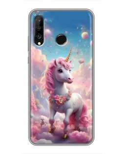 Чехол для Huawei P30 Lite / Nova 4e с картинкой «Единорог среди облаков»