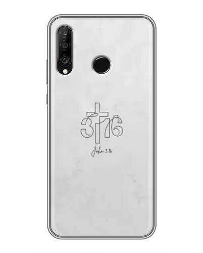 Чехол для Huawei P30 Lite / Nova 4e с картинкой «Иоанна 3:16 Крест»