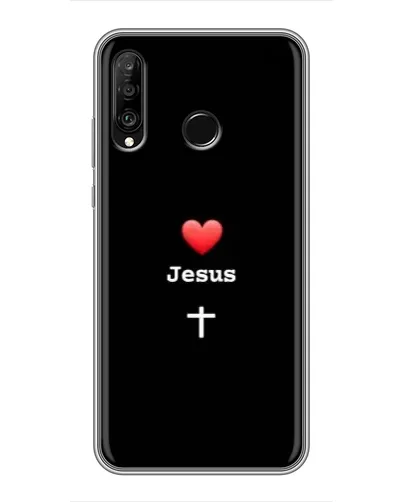 Чехол для Huawei P30 Lite / Nova 4e с картинкой «Сердце - Jesus»