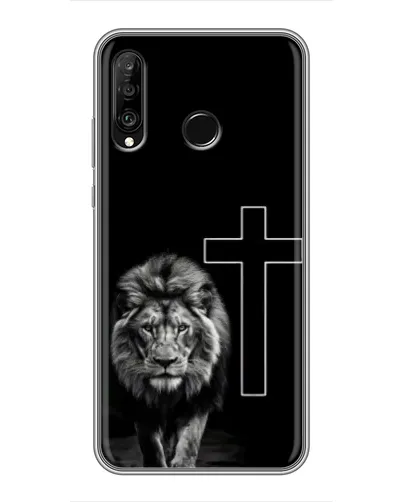 Чехол для Huawei P30 Lite / Nova 4e с картинкой «Лев и Крест»