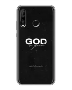 Чехол для Huawei P30 Lite / Nova 4e с картинкой «GOD — Бог над всем»