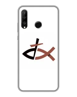 Чехол для Huawei P30 Lite / Nova 4e с картинкой «Рыба и крест»