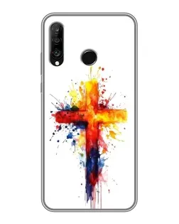 Чехол для Huawei P30 Lite / Nova 4e с картинкой «Акварельный крест»