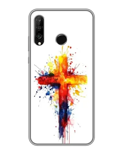 Чехол для Huawei P30 Lite / Nova 4e с картинкой «Акварельный крест»