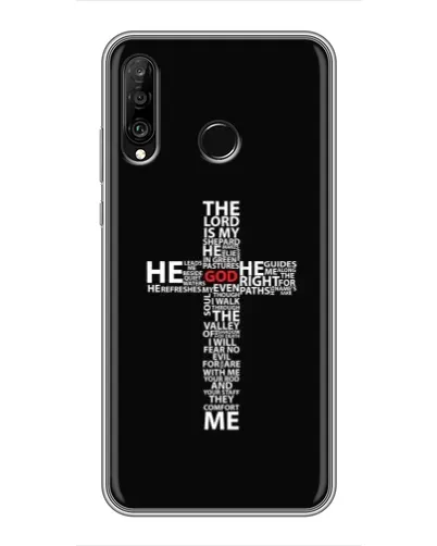 Чехол для Huawei P30 Lite / Nova 4e с картинкой «Текстовый крест» Чехол для Huawei P30 Lite / Nova 4e с картинкой «Текстовый крест»